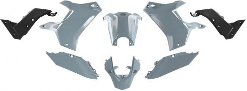 RTECH PLASTIC KIT W/O FRONT FENDER LIGHT GREY BLACK