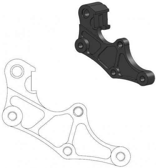 MOTO MASTER 211128, CALIPER ADAPTER BRACKET