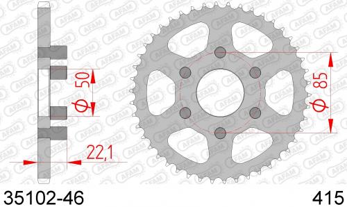 AFAM REAR STEEL 46T, 415
