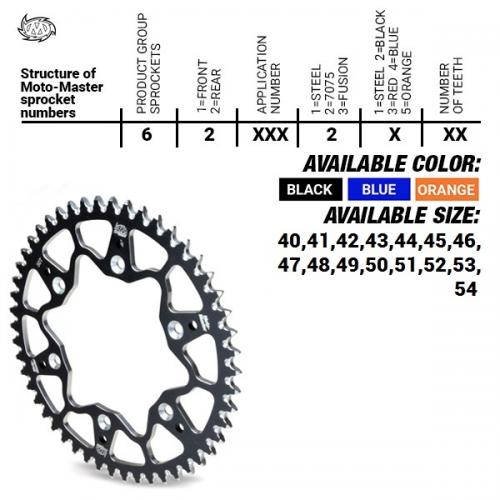 MOTO MASTER REAR ALU 49T, BLACK, 520 37620072249