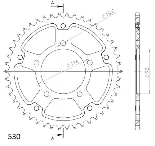 SUPERSPROX SUPERSPROX REAR STEALTH 46T, RED, 530 SU648946R
