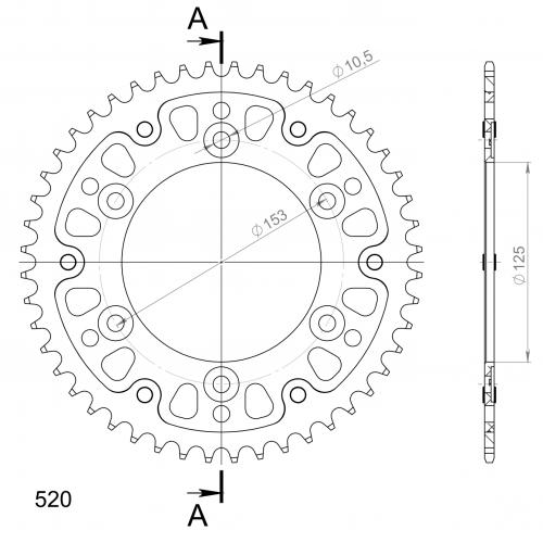 SUPERSPROX SUPERSPROX REAR STEALTH 48T, RED, 520 SU630148R