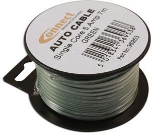 LASER TOOLS GREEN SINGLE CORE AUTO CABLE 9/0.30 7M