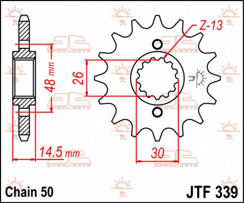 JT SPROCKETS FRONT STEEL 15T, 530 JTF033915