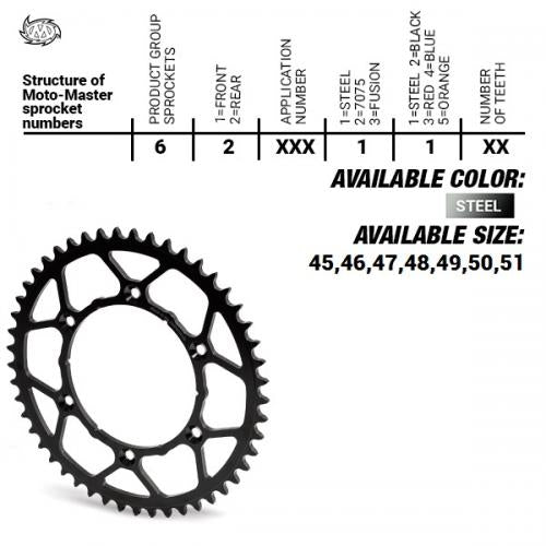 MOTO MASTER REAR STEEL ULTRALIGHT 50T, 428 37620081150