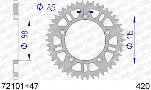 AFAM REAR ALU 47T, 420 AF57210147