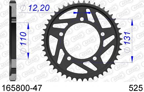 AFAM REAR ALU 47T, 525 AF516580047