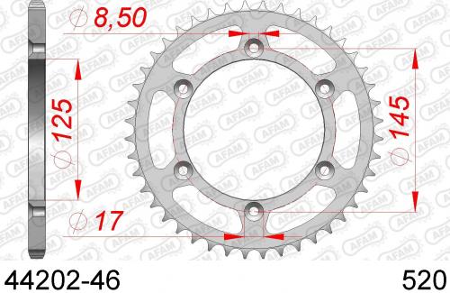 AFAM REAR STEEL 46T, 520 AF24420246