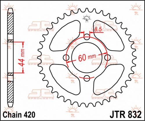 JT SPROCKETS REAR STEEL 39T, 420 JTR083239