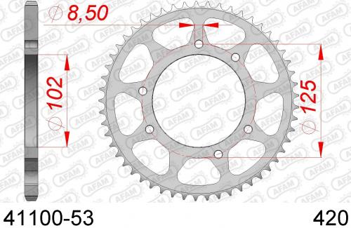 AFAM REAR STEEL 53T, 420 AF24110053