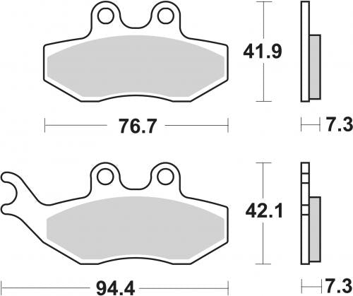 SBS 168HF BRAKE PADS ORGANIC