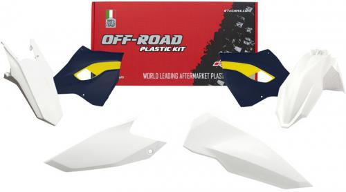 RTECH PLASTICS KIT 4 PCS HUSQVARNA WHT- BLUE (OE)