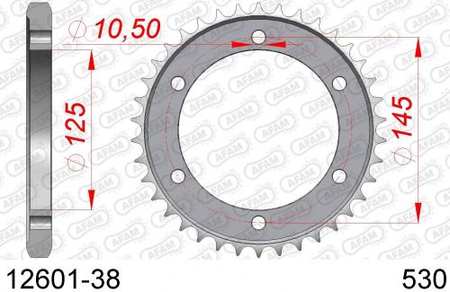 AFAM REAR STEEL 38T, 530 AF21260138
