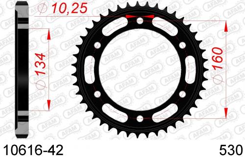 AFAM REAR STEEL 42T, 530 AF21061642