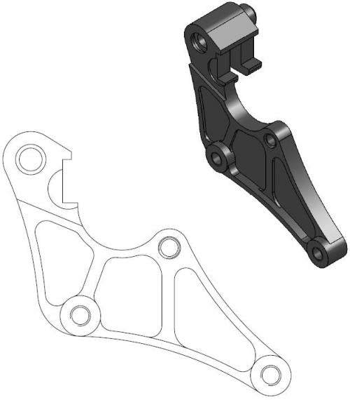 MOTO MASTER 211054, CALIPER ADAPTER BRACKET