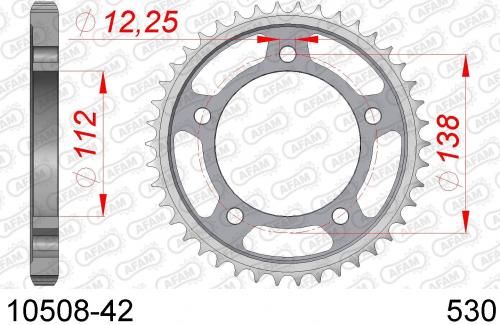 AFAM REAR STEEL 42T, 530 AF21050842