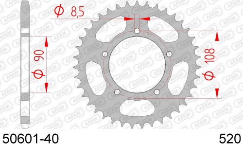 AFAM REAR STEEL 40T, 520 AF25060140