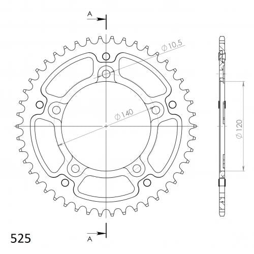 SUPERSPROX SUPERSPROX REAR STEALTH 45T, SILVER, 525 SU6179245S