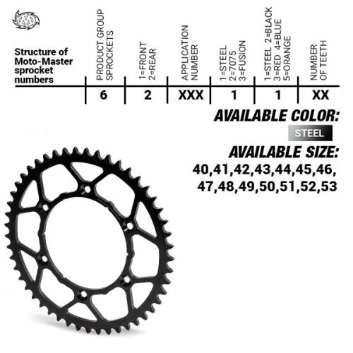 MOTO MASTER REAR STEEL ULTRALIGHT 52T, 520 37620091152