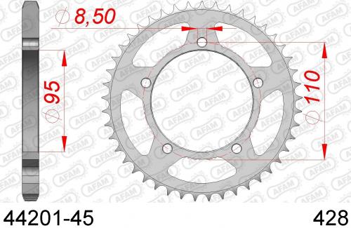 AFAM REAR STEEL 45T, 428 AF24420145