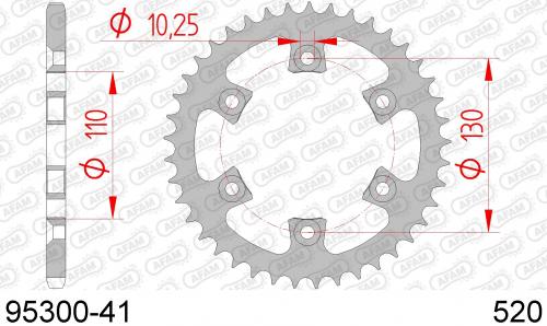 AFAM REAR STEEL 41T, 520 AF29530041
