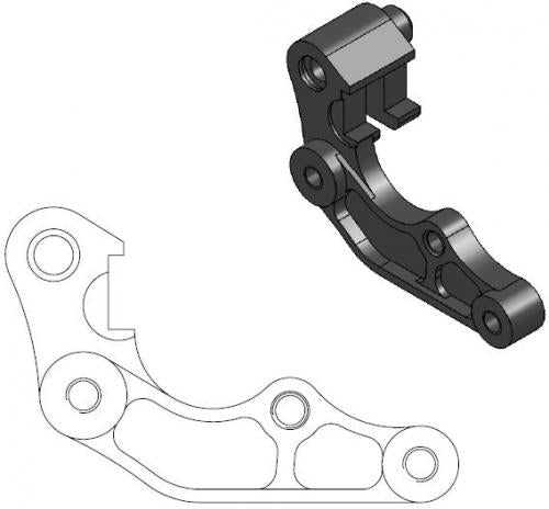 MOTO MASTER 211037, CALIPER ADAPTER BRACKET