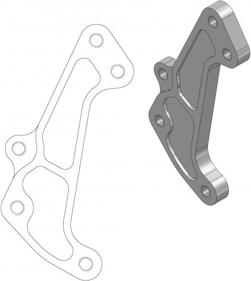 MOTO MASTER 211065, CALIPER ADAPTER BRACKET