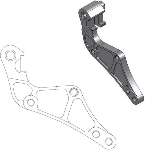 MOTO MASTER 211013, CALIPER ADAPTER BRACKET