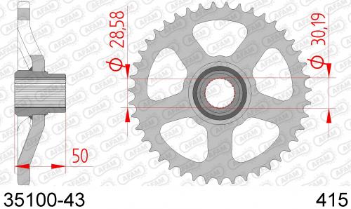 AFAM REAR STEEL 43T, 415