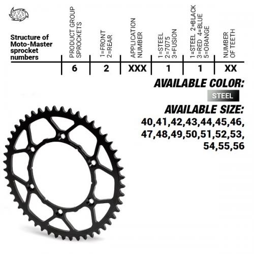 MOTO MASTER REAR STEEL ULTRALIGHT 45T, 520 37620071145