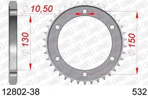 AFAM REAR STEEL 38T, 532