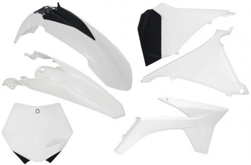 RTECH PLASTICS KIT 6 PCS KTM WHITE PDS