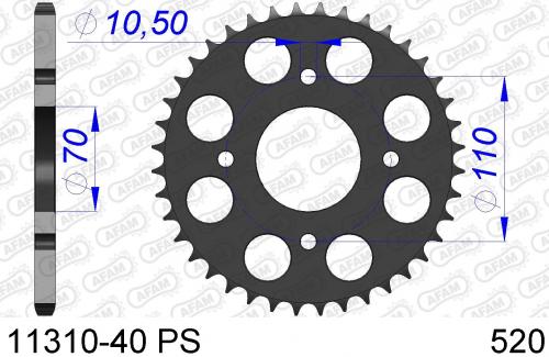 AFAM REAR ALU 40T PS, 520