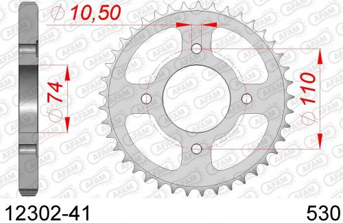 AFAM REAR STEEL 41T, 530 AF21230241