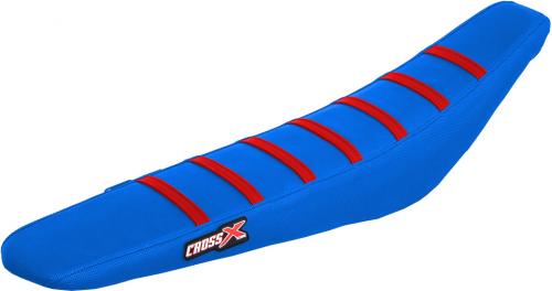 CROSS X SEAT COVER, BLUE/BLUE/RED (STRIPES)