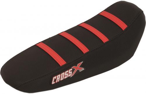 CROSS X SEAT COVER, BLACK-BLACK-RED(STRIPES) M13013BBR