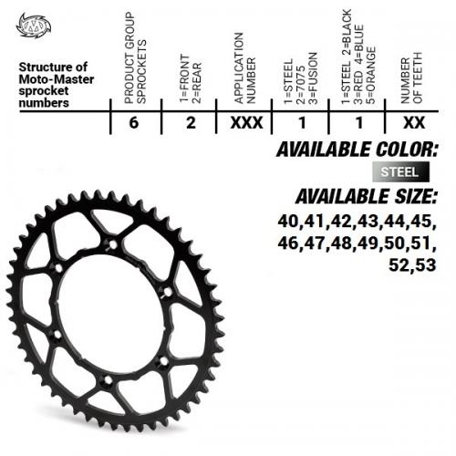 MOTO MASTER REAR STEEL ULTRALIGHT 52T, 520 37620011152