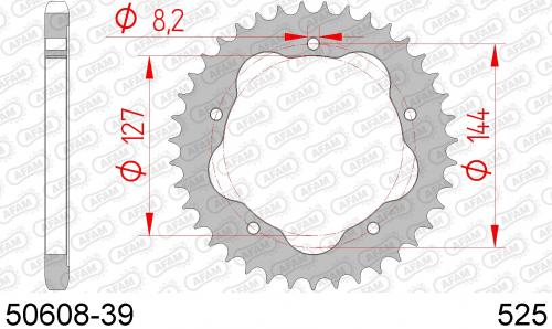 AFAM REAR STEEL 39T, 525 AF25060839