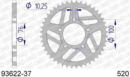 AFAM REAR ALU 37T, 520 AF59362237