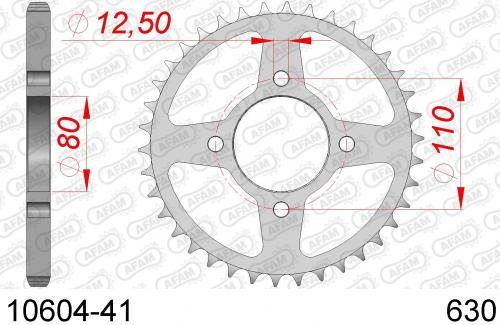 AFAM REAR STEEL 41T, 630 AF21060441