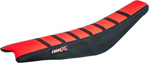 CROSS X SEAT COVER ADV W/STRIPES RED BLACK BLACK