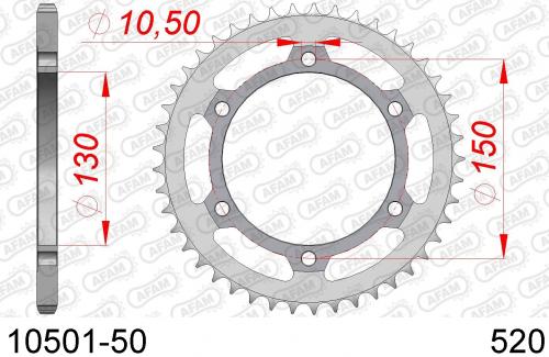 AFAM REAR STEEL 50T, 520 AF21050150