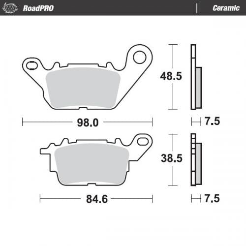 MOTO MASTER 412904, BRAKE PAD ORGANIC