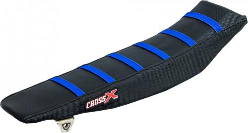 CROSS X SEAT COVER ADV. BLACK/BLACK/BLUE (STRIPES)