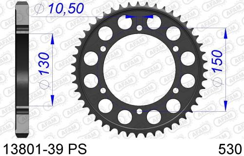 AFAM REAR ALU 39T PS, 530