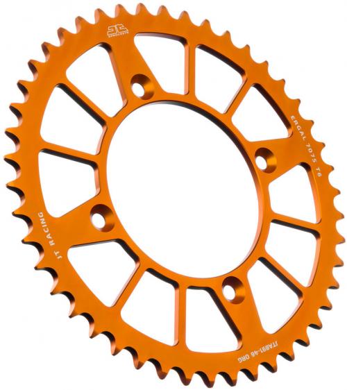 JT SPROCKETS REAR RACELITE ALU 46T ORANGE, 520