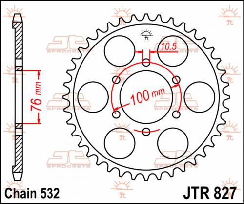 JT SPROCKETS REAR STEEL 42T, 532