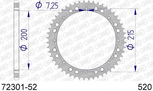 AFAM REAR ALU 52T, 520 AF57230152