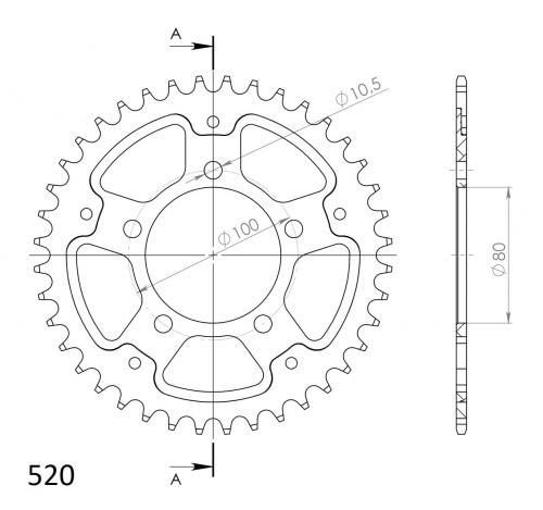 SUPERSPROX SUPERSPROX REAR STEALTH 40T, GOLD, 520 SU6269840G