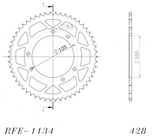 SUPERSPROX SUPERSPROX REAR STEEL 52T, BLACK SU4113452B
